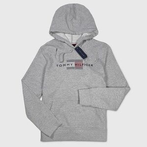 Tommy Hilfiger Fleece Hoodie -‎ NWT Womens Large Heather Grey - #48803-F8